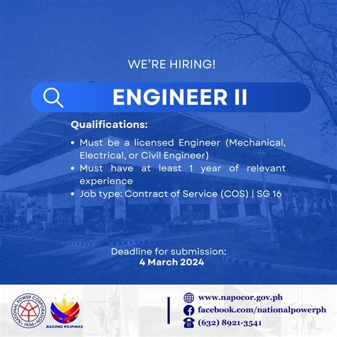 Latest Engineer, Napocor Job Openings .